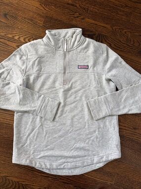 Vineyard Vines Light Heather Gray Quarter Zip Pullover